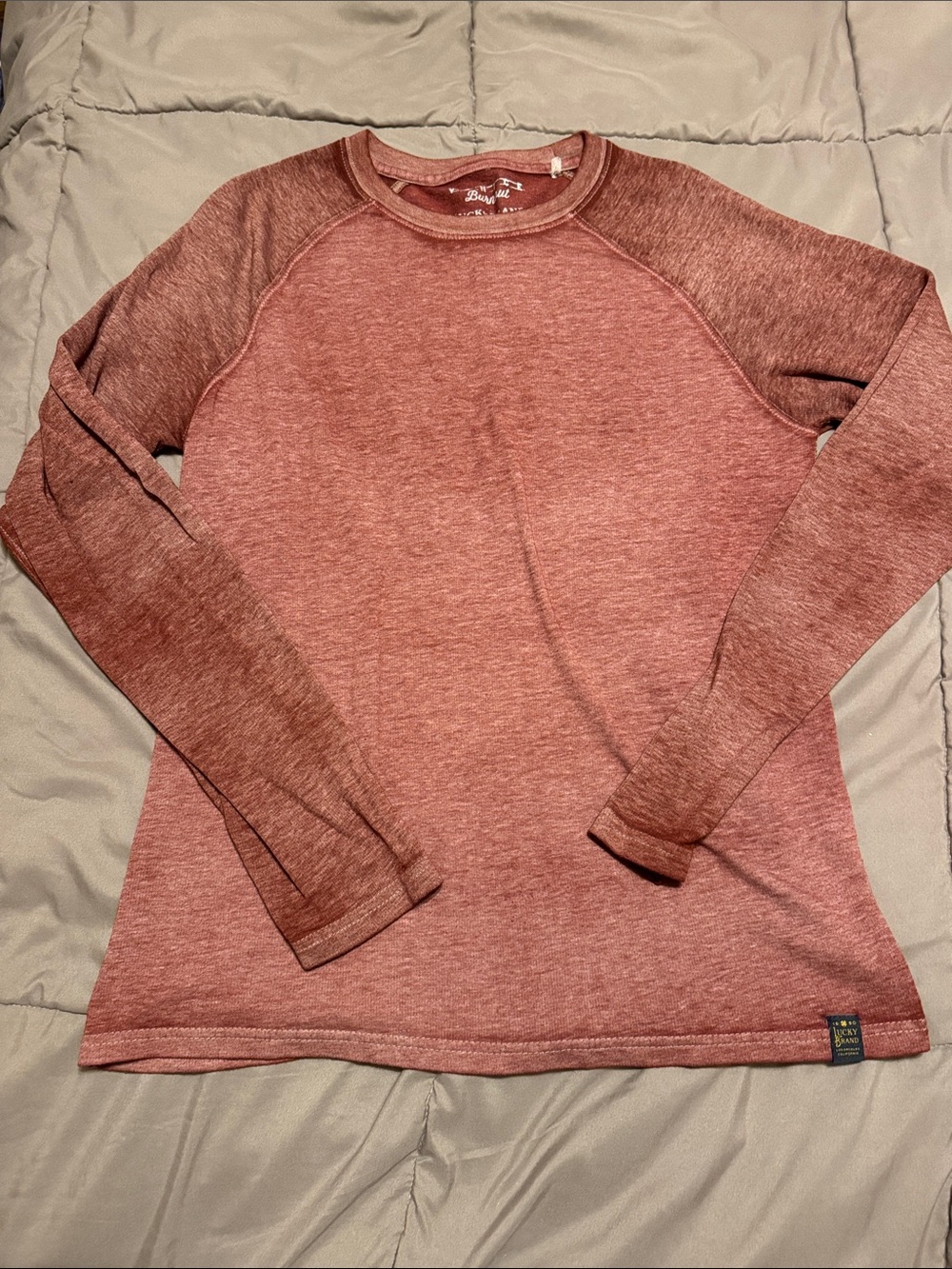 Lucky Brand Men's Long-Sleeve Heathered Crewneck - Rose